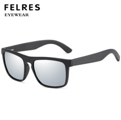 Men Wood Polarized Square Black Frame Sunglasses Wooden Temple Fashion Glasses