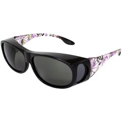 Global Vision Fanfare2 Over Glasses Purple Women’s Floral Frame with Smoke Lens