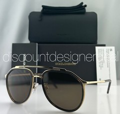 Dolce Gabbana DG2277 Aviator Sunglasses Gold Havana Frame Brown Lens NEW