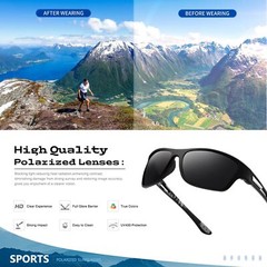 suoso Polarized Sports Sunglasses for Men: UV400 Protection Glasses Womens Wr…
