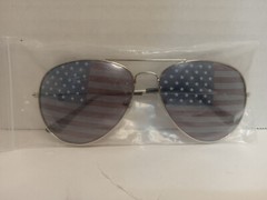 American USA Flag Aviator Sunglasses Patriotic United States Stars Stripes Black