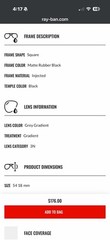 Ray-Ban Chris RB4187 622/8g 54-18 Men’s Sunglasses