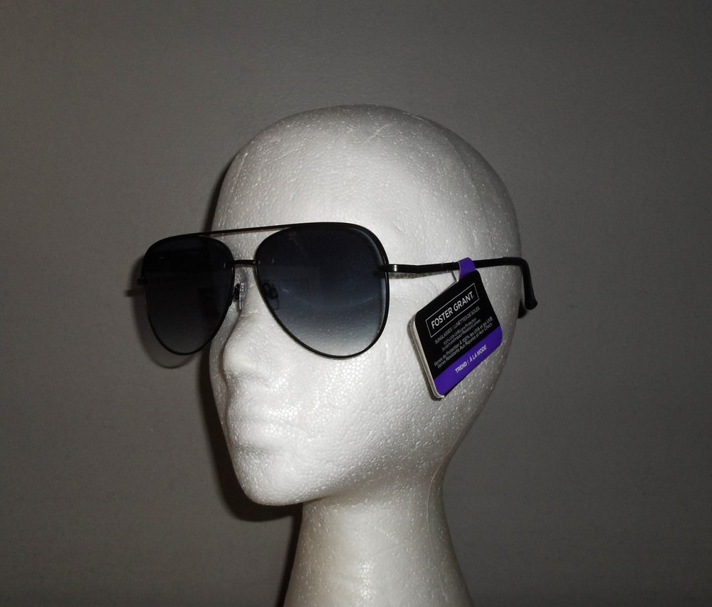 Adult Foster Grant Trend Aviator Black Sun Glasses Sunglasses *NEW* TR 20 01 BLK