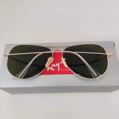 RAY-BAN RB3026, aviator sunglasses ,Gold Frame/Large 62mm Ice Blue Lens