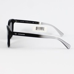 Coach Designer Sunglasses HC8285U Signature Workmark Square Black Gray Gradient