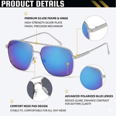 Color Classic XL Frame Metal Aviator Pilot Casual Oversize Sunglasses