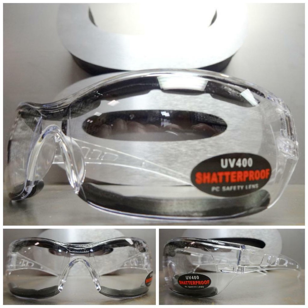 MOTORCYCLE Day Riding Padded Safety Protective SUN GLASSES GOGGLES Clear Lens