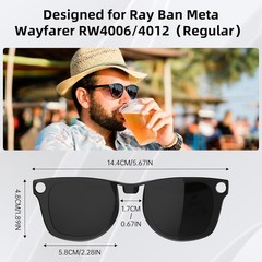 Polarized Clip for Ray-Ban Meta Wayfarer RW4006 & Gen 2 RW4012 Regular 50-22,…