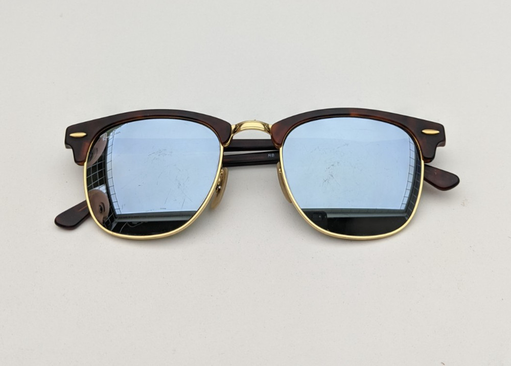 🕶️Ray-Ban CLUBMASTER RB3016 1145/30 Sunglasses 51/21 145 /EUC244🕶️