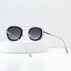 Louis Vuitton Z2213U Pilot Sunglasses Silver Frame Gray Lens Titanium