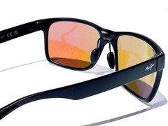 UK Maui Jim RED SANDS Matte Black POLARIZED Hawaii Blue Lens Sunglass B432-2M