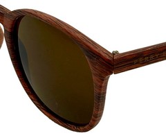 Perry Ellis Mens Sunglass Wood Plastic Square, Brown Lens PE83 2