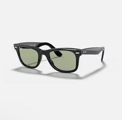 Ray-Ban RB2140F Wayfarer shiny Black / Green Sunglasses 52mm 22mm 150mm – 601/52