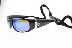 Onos Oreti Polished Black +1.75 Reading Sunglasses Bi-Focals Polarized Mirror