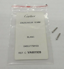 1 pair Cartier Enjoliveur 10 mm Blanc Silver screws NEW