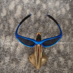 Vintage Oakley Minute 1.0 Sunglasses Metallic Blue Black Iridium Made USA Rare