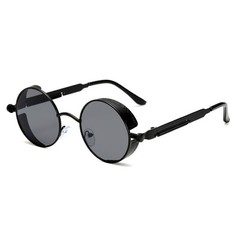 Retro Round Steampunk Sunglasses John Lennon Style Vintage Metal Circle Glasses~