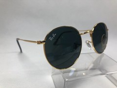 Ray-Ban RB3447 Round Metal Black Frame Gray Lens Sunglasses