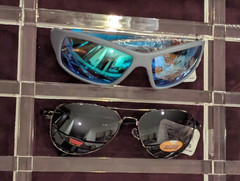 2 Pair Sunglasses Circle K M10 Black A4 Grey / Blue Tint
