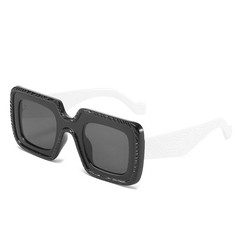 Trendy Individuality HIP HOP Sunglasses Line Patterns Retro Square Glasses