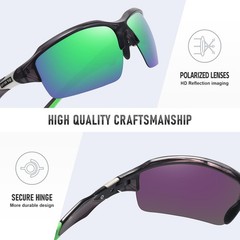 Polarized Sports Sunglasses for Men Women Wrap Around Half Frame Cycling Fish…