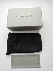 MYKITA MYLON TRINITY MD22 EBONY BROWN COL 322 w RAW GREEN SOLID LENS SUNGLASSES
