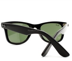 Ray-Ban Wayfarer Ease Sunglasses RB 4340 601 Shiny Black Green Glass 50mm w/case