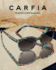 Blue Floral Cateye Acetate Sunglasses for Women Polarized UV Protection, Ladi…