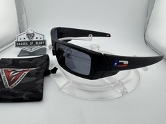 OAKLEY GASCAN SI MATTE BLACK TEXAS FLAG BLACK IRIDIUM SUNGLASSES OO9014-4060 9.5