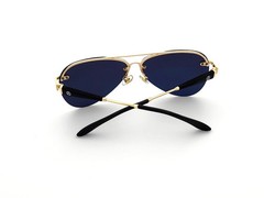 Polarized Mercedes Rimless Metal Aviator Sunglasses Gold Frame Smoke Lens MB22