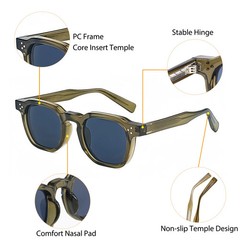 CATERSIDE Fashion Men Sunglasses Small Frame Square Personalized Design Sun