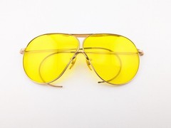 *Vintage* American Optical Fulvue 1/10 12K GF Aviator Sunglasses w/Yellow Lenses