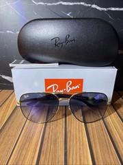 New Ray-Ban RB3683 9000/3F Gold Black Blue Gradient Aviator Sunglasses 56/15/135