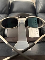 Oakley Romeo X-Metal Sunglasses, Silver Frame, Red Lens
