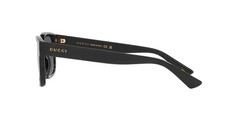 Gucci GG1583S Rectangular Sunglasses Black Acetate Grey Lens Logo Men