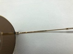 Ray-Ban RB3447 Round Metal Glod Frame Mirror Brown Lenses Sunglasses