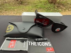 RAY-BAN RB4165 Justin Sunglasses Black Frame Polarized Grey Lens