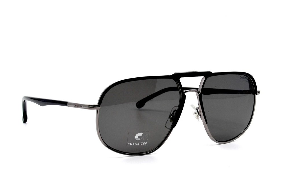 NEW CARRERA 318/S BLACK GREY POLARIZED AVIATOR AUTHENTIC SUNGLASSES