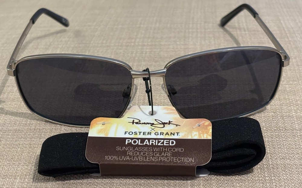 Panana Jack x Foster Grant Polarized Smoke Sunglasses with Cord 100% UVA-UVB