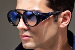 Dark Black Lens Sunglasses Street Wear Wrap Around UV400 Protection Classic New