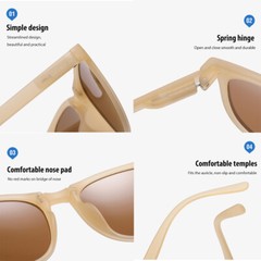 Mens Womens Polarized Sunglasses Retro Vintage Cat Eye Square Portable Case