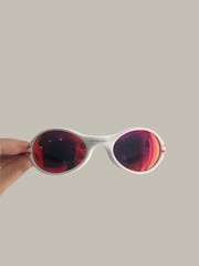 Vintage Oakley Eye Jacket Lightweight Polarized White Frames Red ​Lenses*-