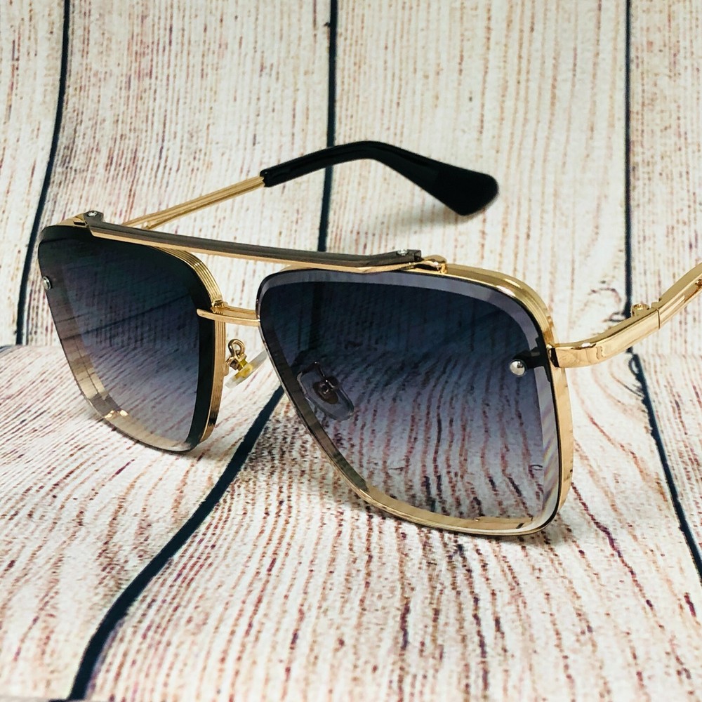 Men Designer Sunglasses Classic Green Tea Lens Gold Luxury 2022 Model New Style
