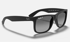 Ray Ban RB4165 622/T3 Justin Sunglasses Black Matte Polarized Gray Gradient 54mm