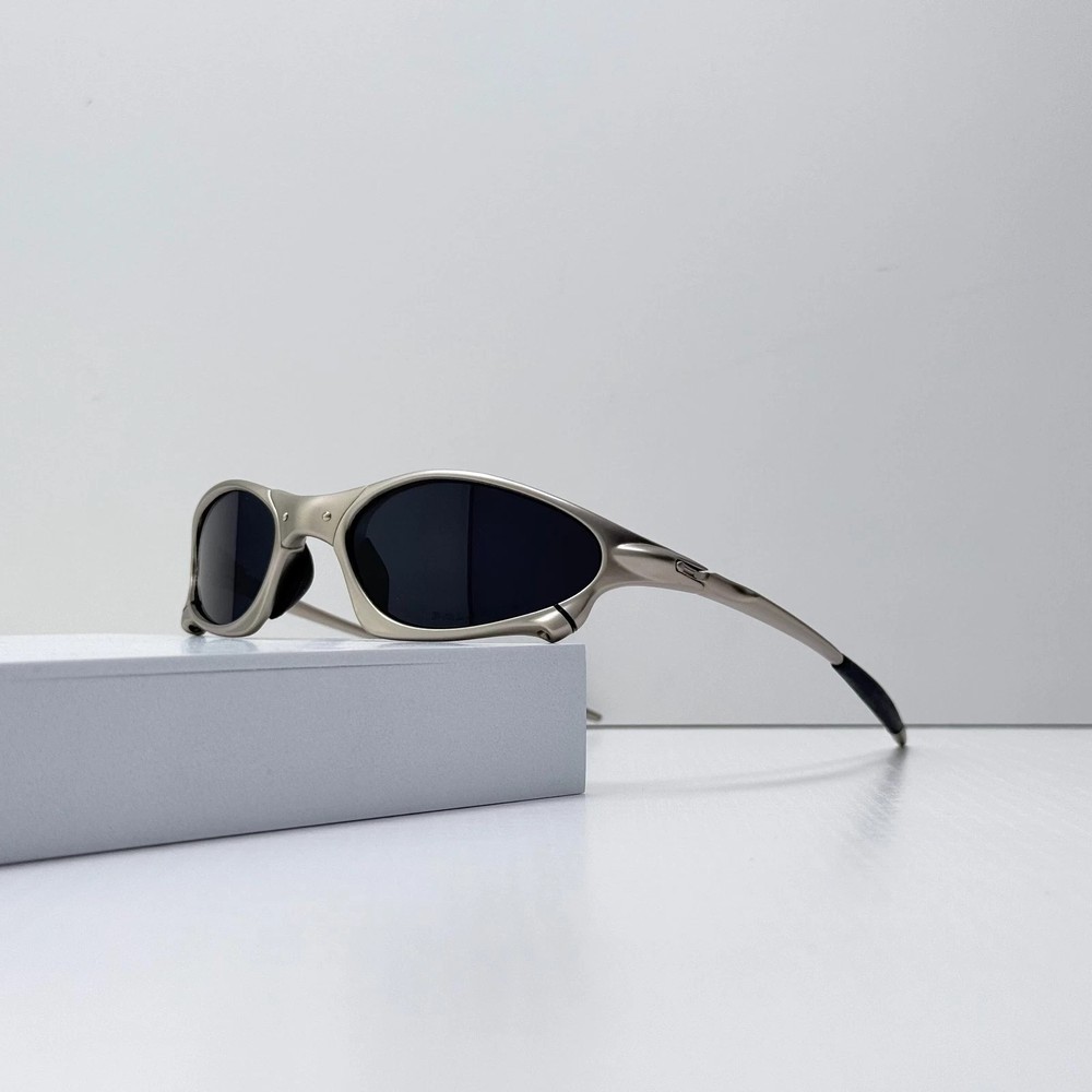 Oakley Penny X-Metal Sunglasses Silver Frame Black Lens Classic