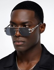 Rapper Shades Frameless Sunglasses Fashion Designer Male Lentes Gafas Humbres