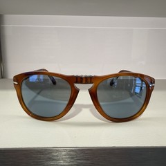 Persol Steve McQueen PO0714SM Sunglasses Brown Acetate Blue Lens Men
