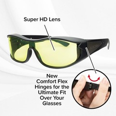 BattleVision Night Vision Wraparounds Green Night Driving Glasses, AS-SEEN-ON…