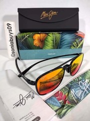 Maui Jim Men’s Keokea MB Aviator Sunglasses, MJ0447S 003, Havana, Hawaii Lava