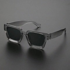 Unisex Plastic Fashion Square Frame Sunglasses For Street Photography And Beach